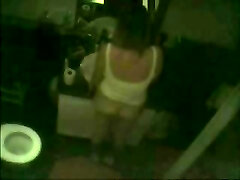 True hidden cam in bathroom catches my mom finger-banging