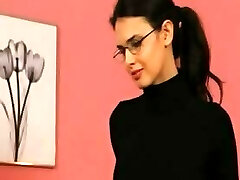 Secretary in sexy black heels taunt