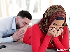 Hot AF hijab gal with big booty Maya Farrell is fucked from behind