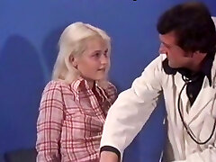 Vintage platinum-blonde gets horny and allows wild doctor to fuck her pussy