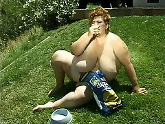 Fat biotch gets jammed doggystyle by white boy on a chair