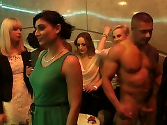 Kinky chicks take turns at playing with bones at the party