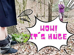LUCKY Exhibitionist Got free deep throat from a stranger hiking in the woods