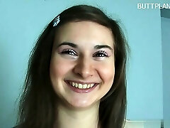 Sexy student deep-throat gag