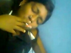 Desi girl smoking and providing blowjob