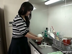 Too weakened hubby falls asleep while his colleague fucks his wife Risa Kurokawa