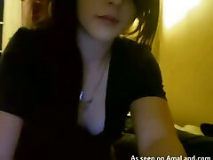 Such a uber-cute and sumptuous emo teen chick getting facial from her boyfriend