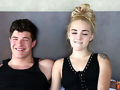 Lil' Blonde Tatted Teen CAN FUCK! Takes on Italian Big Dick