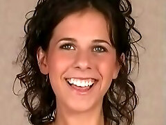 Lovely teenage brunette enjoys booty spanking