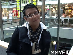 Short haired milf in glasses pummeling