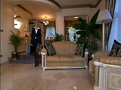 Girl takes two lollipops &ndash; one in the gullet, the other one in her pussy