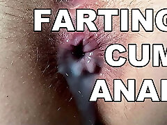 FARTING CUM ANAL. SQUIRTING HAIRY ANAL Orgasm. FART Ass-hole CLOSE UP CREAMPIE.