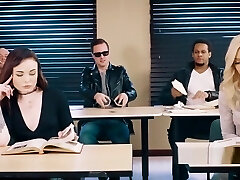 Hefty boobs college substitute fucks student