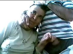 Old couple has fun on web cam- Inexperienced older