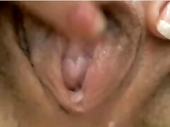 Closeup of girl frolicking with her pussy