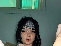 Super creamy wet tight goth pussy