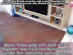 German slim blonde teen does blowjob at ugly fellow