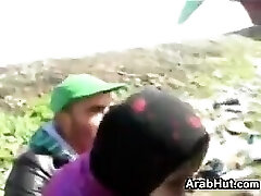 Arab In A Threesome Outdoors At A Farm
