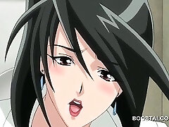 Bossy hentai bitch nailing her slurping puss in public