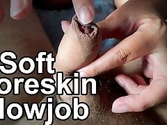 Sucking Soft To Hard Uncut Dick, Foreskin Play. Stepmom Likes To Blow Stepson’s Small Spear And Taking His Cum In Her Mou