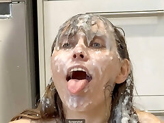 Hilarious Cum Bukkake (Fake Homemade Cum) - It goes Everywhere!