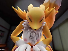 Renamon is doing firm anal sex