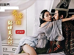 Chinese Girl with gigantic beautiful bumpers sucks a big dick very deep and fucks doggy fashion with cum