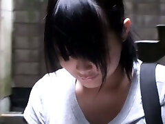 Puffy nippled Asian hotty stalked by a down blouse voyeur