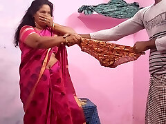 Aunty was leaning down and reading something and I was frolicking with her panties behind her and she saw that I had sex with her.