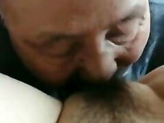 The old man licks the elder lady – so exciting