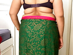 Wonderful Indian Girl Stripping Off Saree to Panty