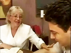 Grannie Teacher Flirts With Her Student