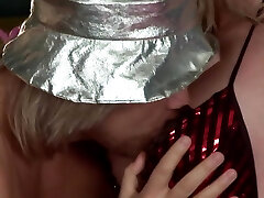 Extreme weird! Slut loves to be showered in jizz and piss!