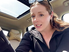 Masturbating with a rosy dildo in the back seat of my truck