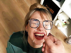 Slutty family! Stepdad Massively poured love jam on my face. Deep throat
