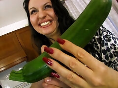 Chubby mature rams everything in her ass and pussy