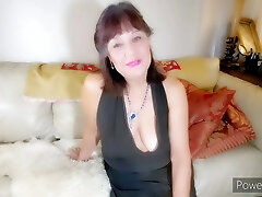 Tugging my fur covered mature Latina pussy to get my panties wet