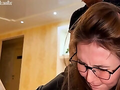 The stepson took advantage of the situation and crammed his stepmom's pussy with thick sperm