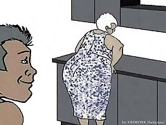 Ebony Granny loving anal! Animation cartoon!