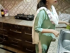 desi sexy step-mom gets angry on him after proposing in kitchen pissing
