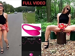 Public flashing and peeing in the Park with a Remote Vibrator