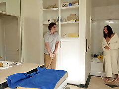 AuntJudysXXX - Busty Mature Step-Aunt-in-law Shay Sights Catches Her Step-Nephew Watching Her in the Shower