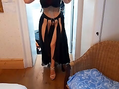 Amateur blonde mature wife enjoys half clothed sex games