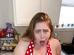 Bbw PAWG with a hairy pussy squirts while dirty chatting to stepson