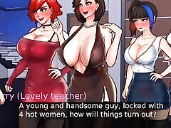 Confined With Goddesses Cap 4 - Party With Four Sexy Girls And Giant Tits Of A MILF