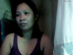 pretty filipina mom showing me her cute melons on cam on skype