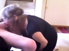 my leashed slave sucks my cock dry