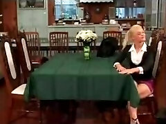 Mature pornstar fucks teen with cable-on