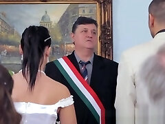 Fabulous bride dominated after the wedding