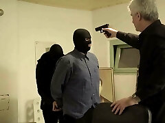 Masked slut whipped